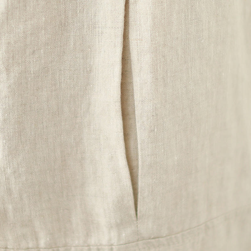 Pantalon court ample en coton avec poches pour femme, style décontracté et vintage, style Buddha Stones