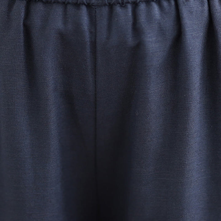 Pantalon large décontracté en coton et lin pour femme, Buddha Stones printemps