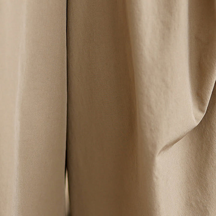 Pantalon large en coton à plis irréguliers et poches pour femme, motif Buddha Stones , été - image 6