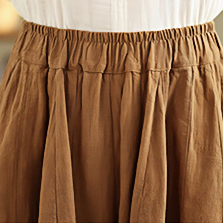 Pantalon large en coton et lin pour femme, avec poches, motif lanterne vintage et patchwork de Buddha Stones - image 7