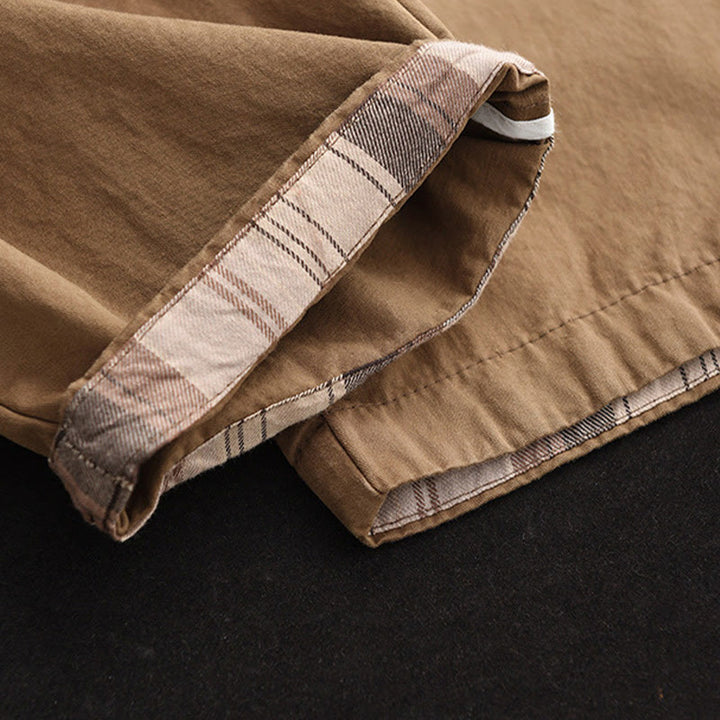 Pantalon sarouel court décontracté en coton avec poches pour femme, uni et à revers, motif Buddha Stones