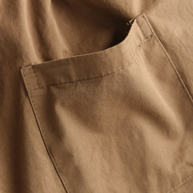 Pantalon sarouel court décontracté en coton avec poches pour femme, uni et à revers, motif Buddha Stones