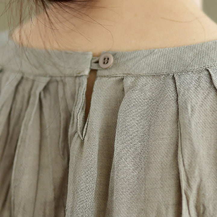 Gilet sans manches pour femme, col rond, motif froissé d'été, style simple, Buddha Stones - image 6