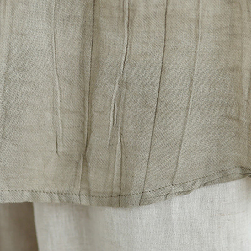 Gilet sans manches en coton et lin pour femme, col ras du cou, simple et élégant, motif Buddha Stones , été - image 9