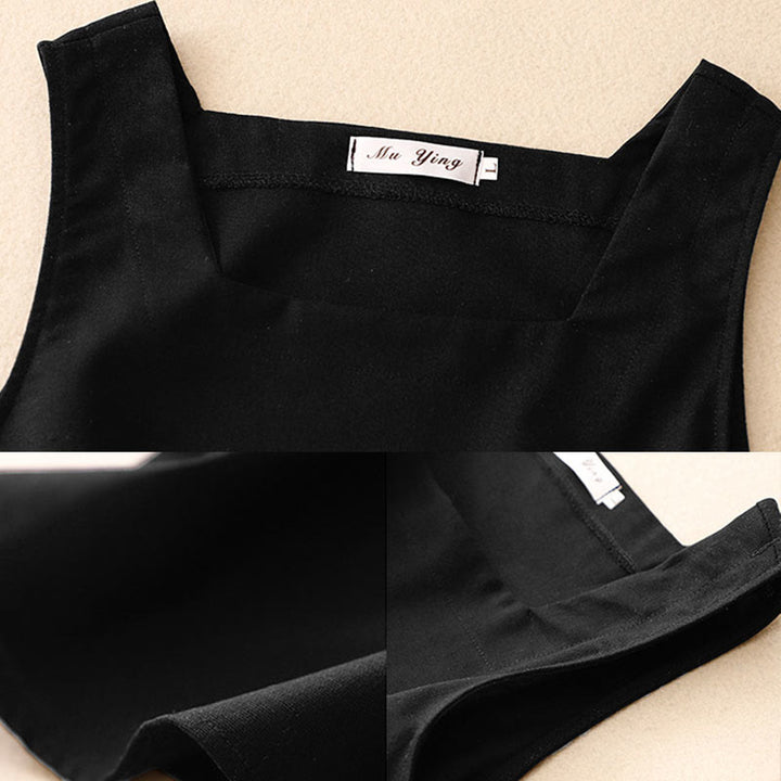 Gilet d'été sans manches en coton et lin à col carré pour femme avec Buddha Stones - image 13