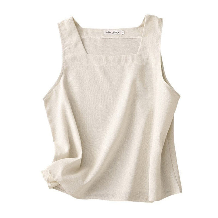 Gilet d'été sans manches en coton et lin à col carré pour femme avec Buddha Stones - image 10