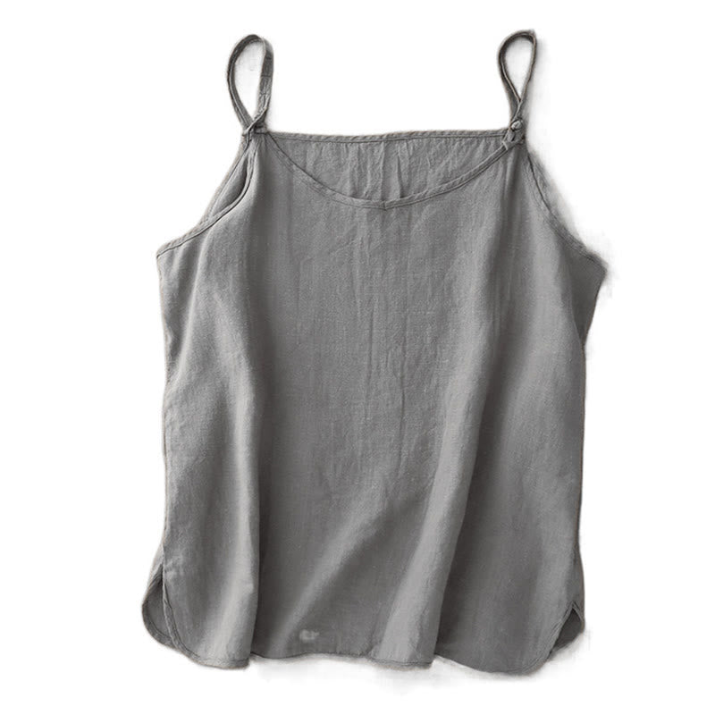 Gilet d'été en coton et lin pour femme, uni, avec bretelles réglables, motif Buddha Stones - image 19
