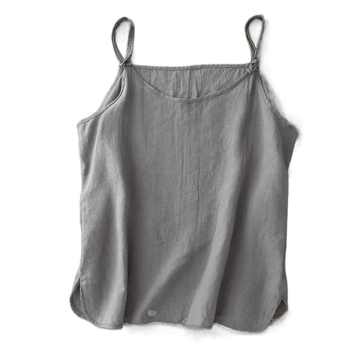Gilet d'été en coton et lin pour femme, uni, avec bretelles réglables, motif Buddha Stones - image 19