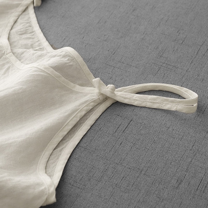 Gilet d'été en coton et lin pour femme, uni, avec bretelles réglables, motif Buddha Stones - image 9