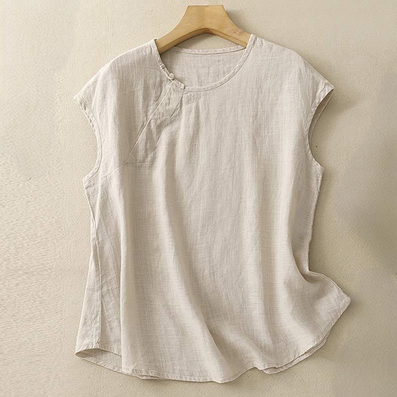 Gilet en coton sans manches pour femme, motif patchwork de Buddha Stones , simple et printanier - Beige - US8-10，UK/AU12-14，EU40-42 (2XL) - image 12
