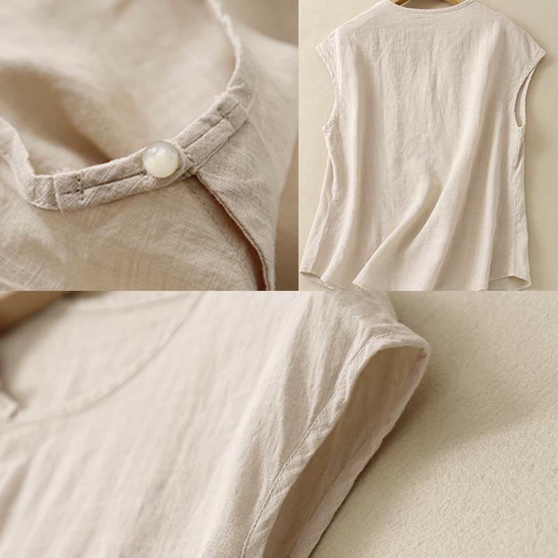 Gilet en coton sans manches pour femme, motif patchwork de Buddha Stones , simple et printanier - image 17