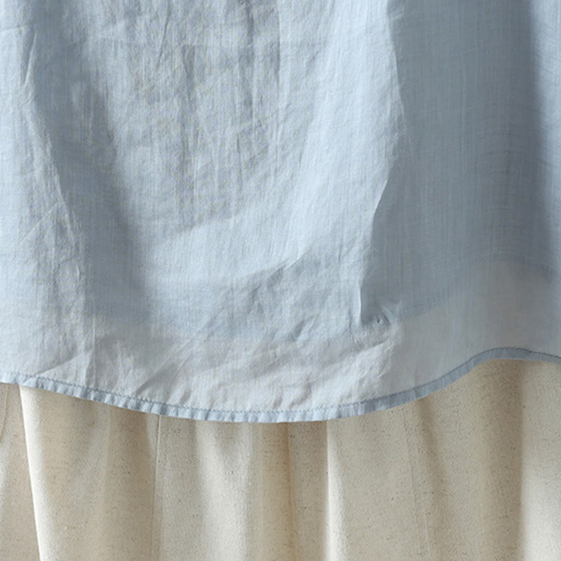 Gilet sans manches en coton à col en V et Buddha Stones vintage pour femme - image 2