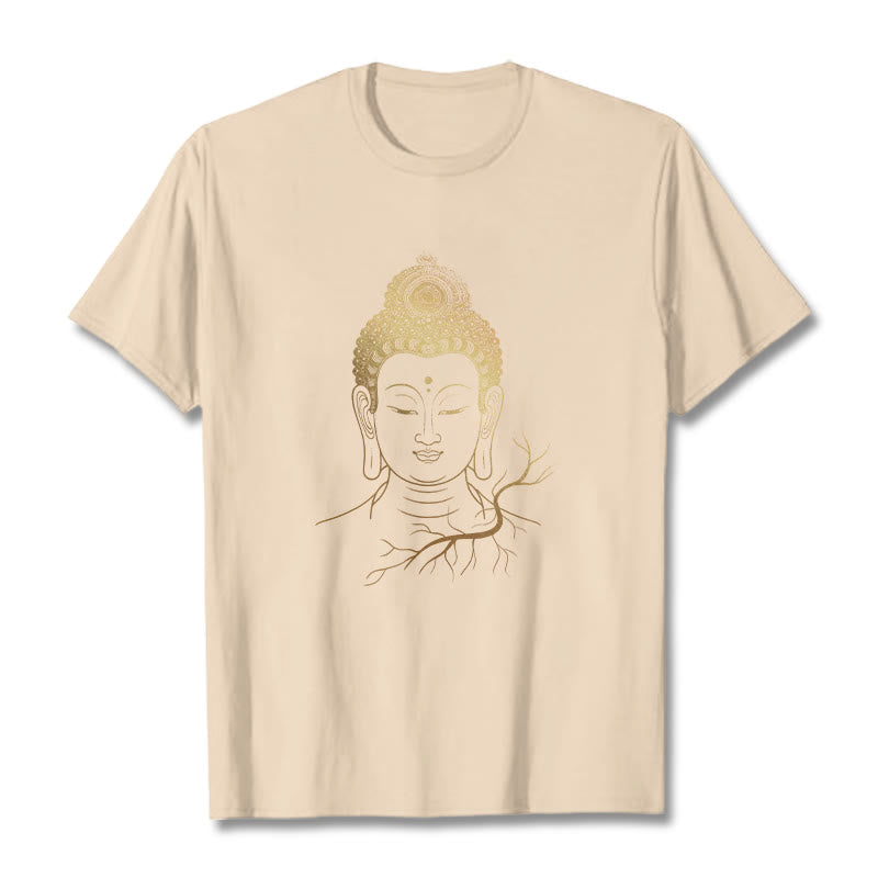 T-shirt Tête de Buddha Stones de Bouddha et Méditation Dorée - Bisque - 2XL - image 8