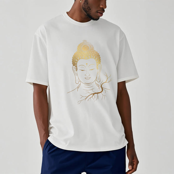 T-shirt Tête de Buddha Stones de Bouddha et Méditation Dorée - image 7