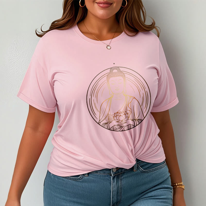 T-shirt Bouddha doré tenant une fleur de lotus Buddha Stones - image 13