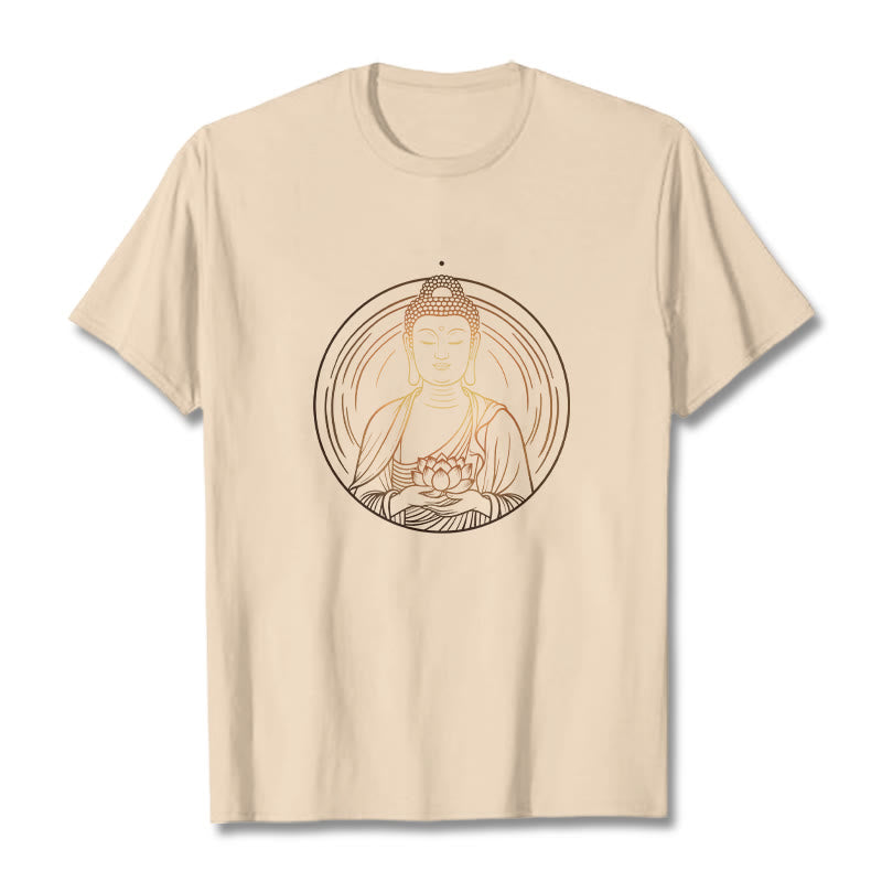 T-shirt Bouddha doré tenant une fleur de lotus Buddha Stones - Bisque - 2XL - image 8