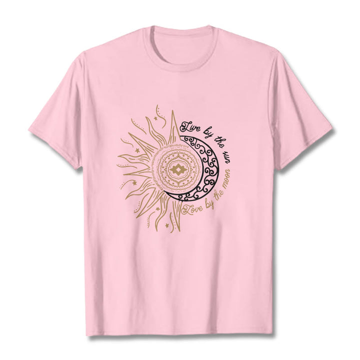 T-shirt Buddha Stones, Vivre par le soleil, Aimer par la lune - Rose clair - 2XL - image 13