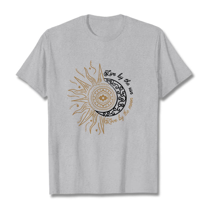 T-shirt Buddha Stones, Vivre par le soleil, Aimer par la lune - Gris clair - 2XL - image 19