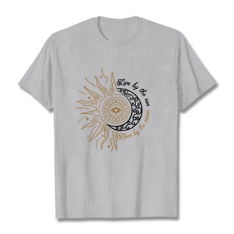 T-shirt Buddha Stones, Vivre par le soleil, Aimer par la lune - Gris clair - 2XL - image 20