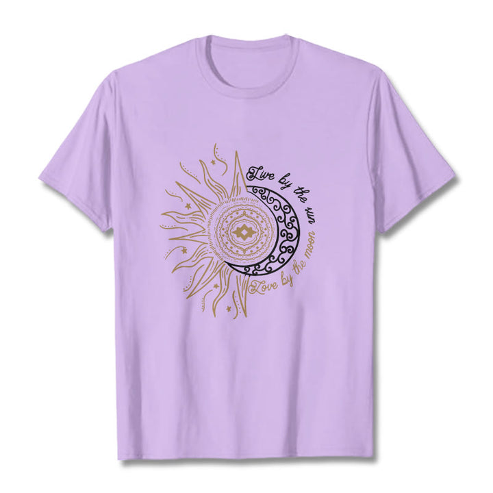 T-shirt Buddha Stones, Vivre par le soleil, Aimer par la lune - Prune - 2XL - image 16