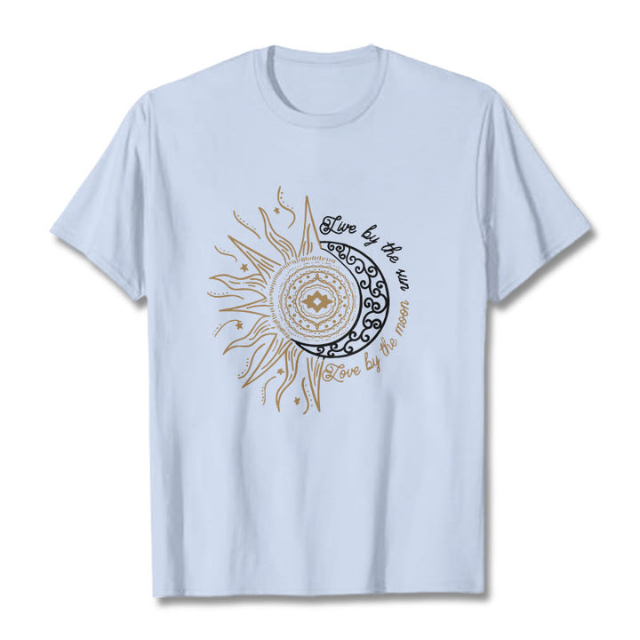 T-shirt Buddha Stones, Vivre par le soleil, Aimer par la lune - Cyan clair - 2XL - image 18
