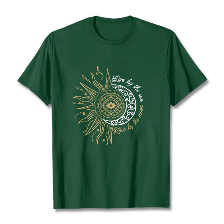 T-shirt Buddha Stones, Vivre par le soleil, Aimer par la lune - Vert forêt - 2XL - image 10