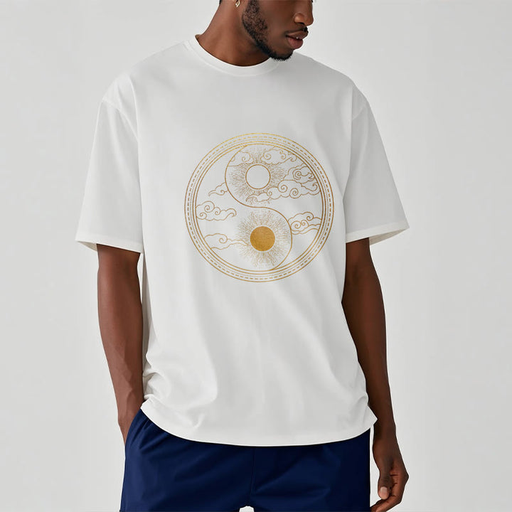 T-shirt Buddha Stones Yin Yang Soleil Nuages ​​de Bon Augure - image 9