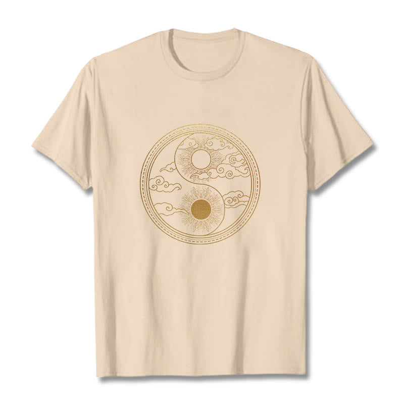 T-shirt Buddha Stones Yin Yang Soleil Nuages ​​de Bon Augure - Bisque - 2XL - image 13