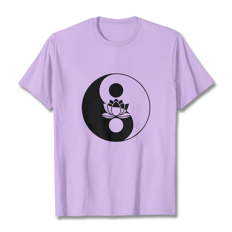 T-shirt Buddha Stones Yin Yang Fleur de Lotus - Prune - 2XL - image 17