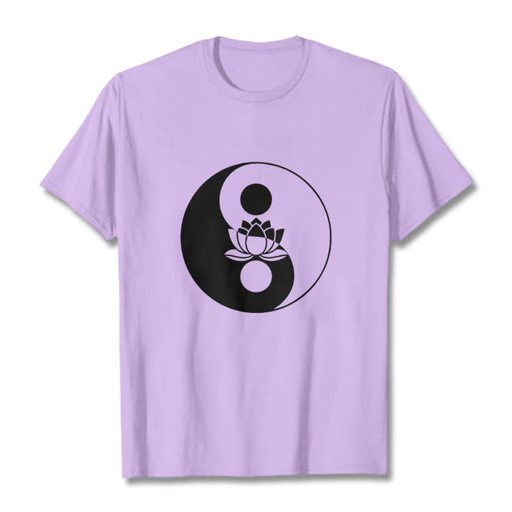 T-shirt Buddha Stones Yin Yang Fleur de Lotus - Prune - 2XL - image 17