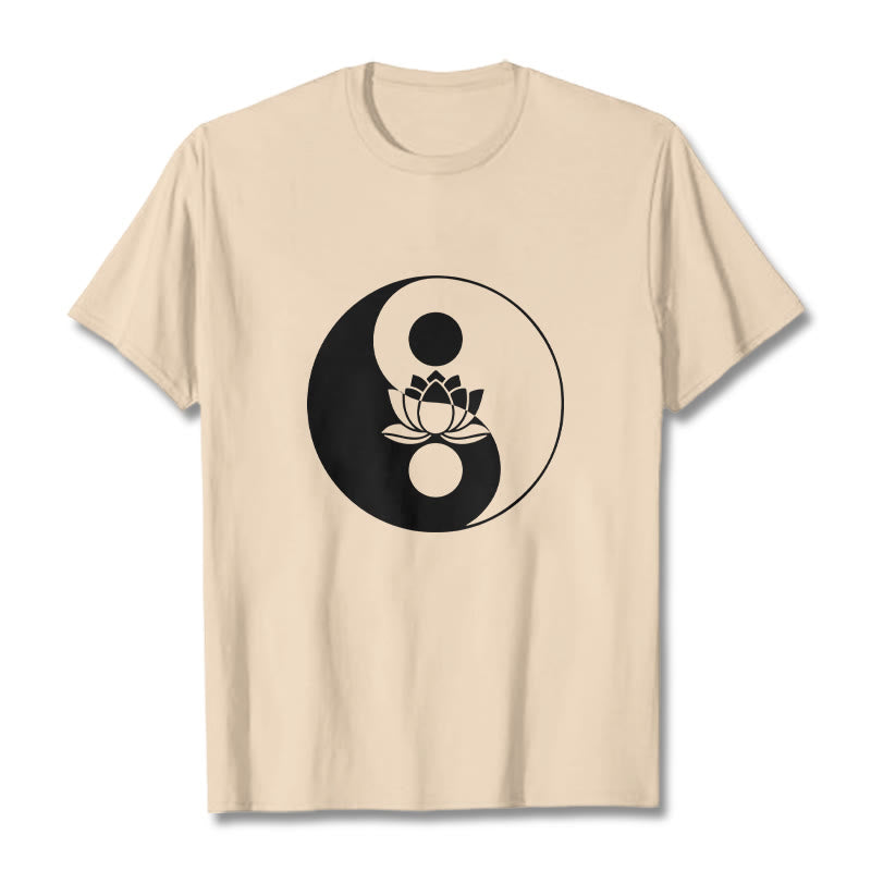 T-shirt Buddha Stones Yin Yang Fleur de Lotus - Bisque - 2XL - image 8