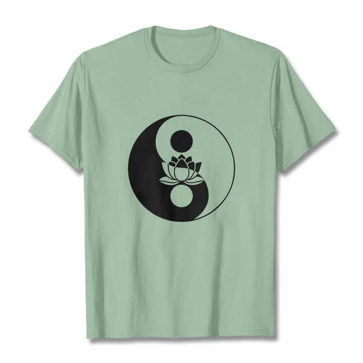 T-shirt Buddha Stones Yin Yang Fleur de Lotus - Vert pâle - 2XL - image 15
