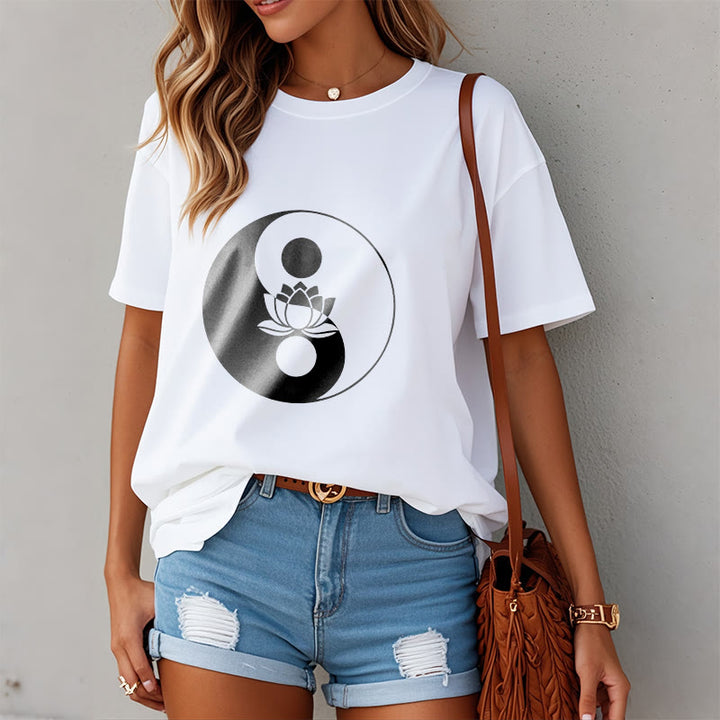 T-shirt Buddha Stones Yin Yang Fleur de Lotus - image 3