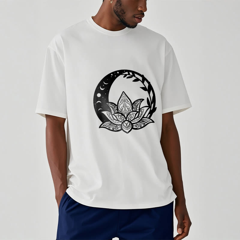 T-shirt Buddha Stones Fleur de Lotus Soleil Lune Vignes Entrelacées - image 1