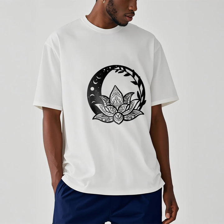 T-shirt Buddha Stones Fleur de Lotus Soleil Lune Vignes Entrelacées - image 1