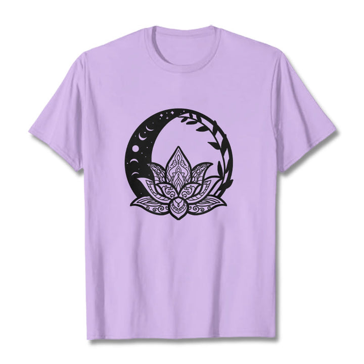 T-shirt Buddha Stones Fleur de Lotus Soleil Lune Vignes Entrelacées - Prune - 2XL - image 16