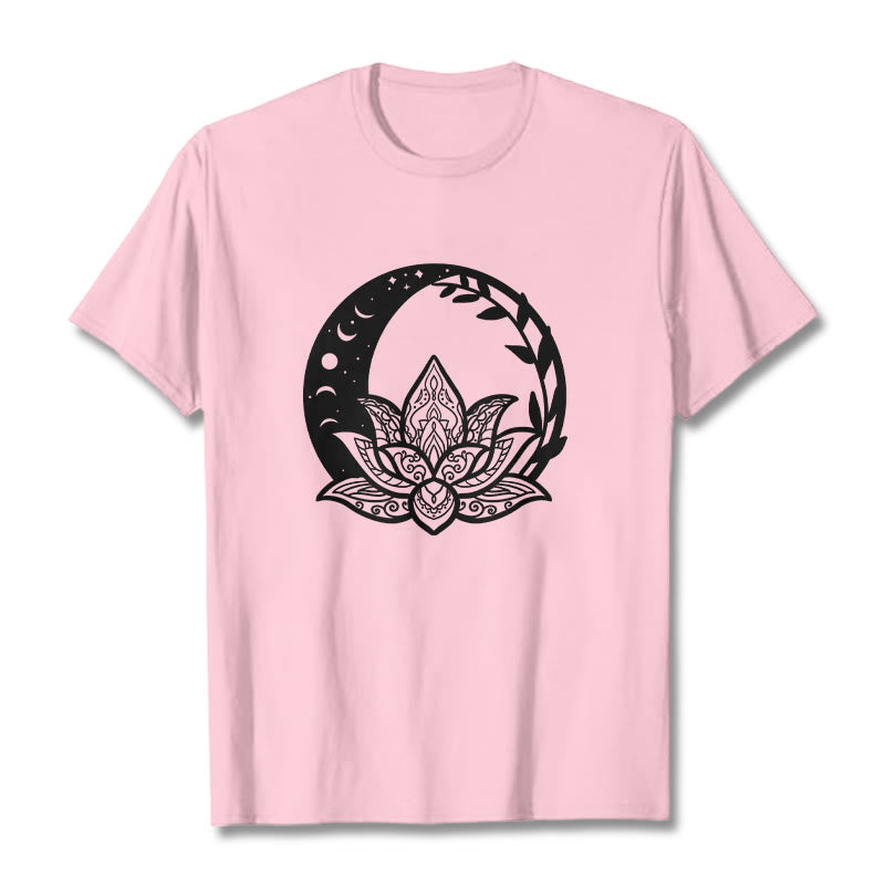 T-shirt Buddha Stones Fleur de Lotus Soleil Lune Vignes Entrelacées - Rose clair - 2XL - image 12
