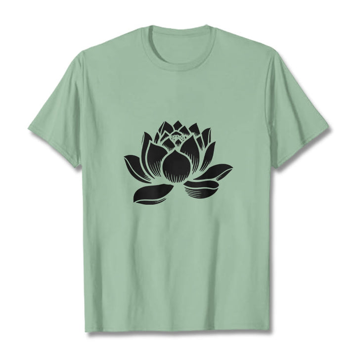 T-shirt motif Buddha Stones et fleur de lotus - Vert pâle - 2XL - image 14