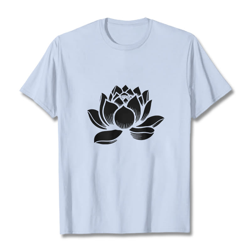 T-shirt motif Buddha Stones et fleur de lotus - Cyan clair - 2XL - image 18