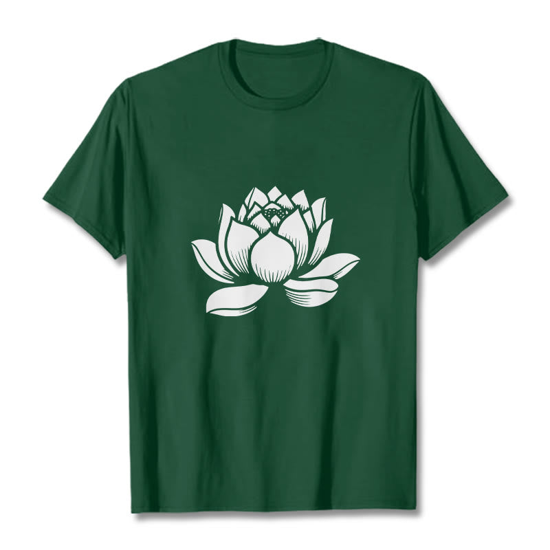 T-shirt motif Buddha Stones et fleur de lotus - Vert forêt - 2XL - image 0