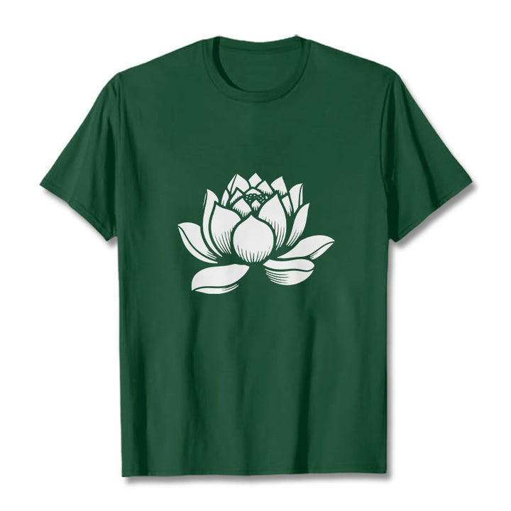T-shirt motif Buddha Stones et fleur de lotus - Vert forêt - 2XL - image 0