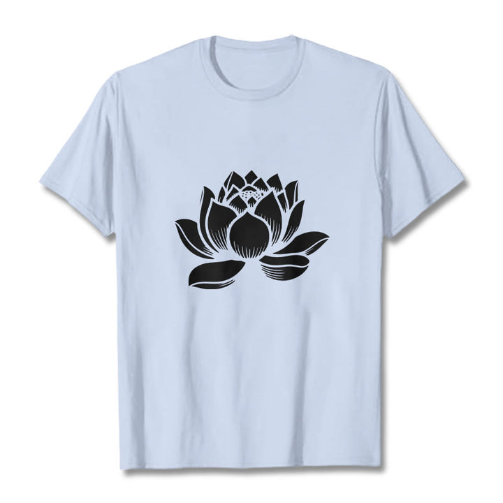 T-shirt motif Buddha Stones et fleur de lotus - Cyan clair - 2XL - image 19