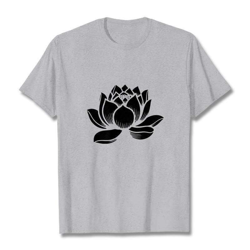 T-shirt motif Buddha Stones et fleur de lotus - Gris clair - 2XL - image 19