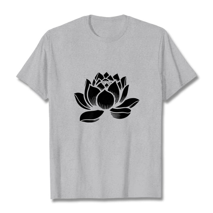 T-shirt motif Buddha Stones et fleur de lotus - Gris clair - 2XL - image 19