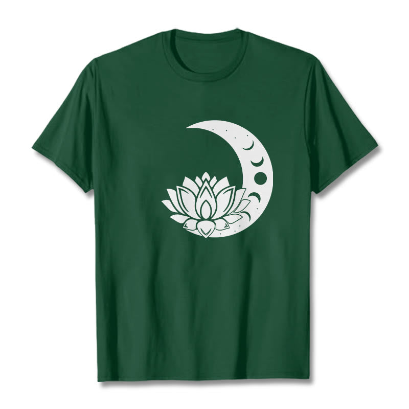 T-shirt Buddha Stones Croissant de Lune Fleur de Lotus Soleil - Vert forêt - 2XL - image 10