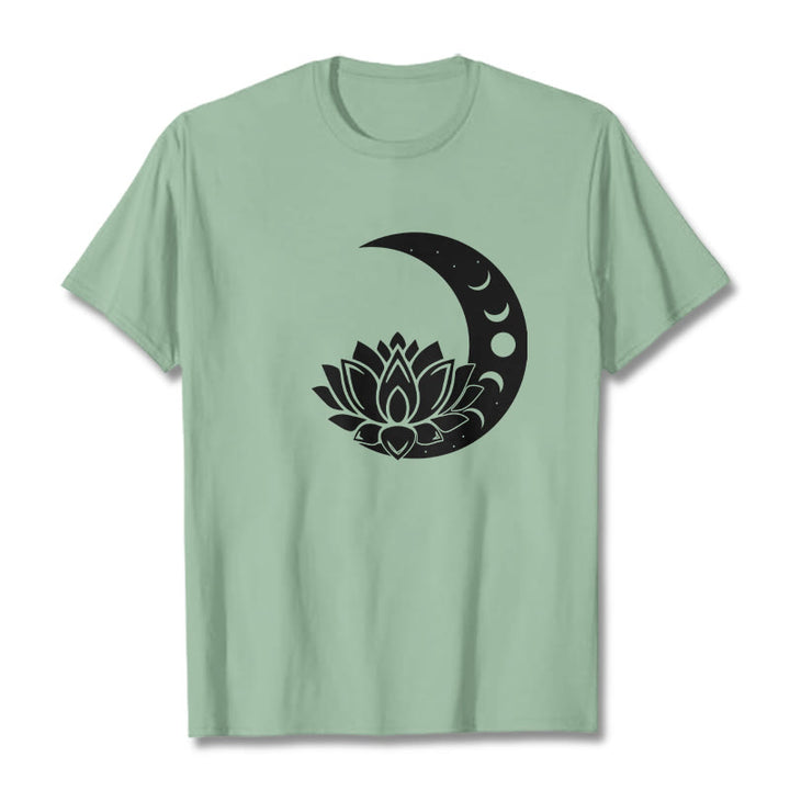 T-shirt Buddha Stones Croissant de Lune Fleur de Lotus Soleil - Vert pâle - 2XL - image 14