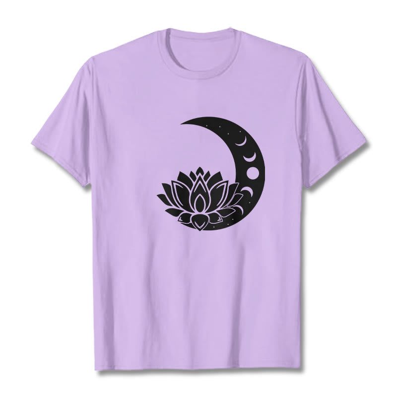T-shirt Buddha Stones Croissant de Lune Fleur de Lotus Soleil - Prune - 2XL - image 16