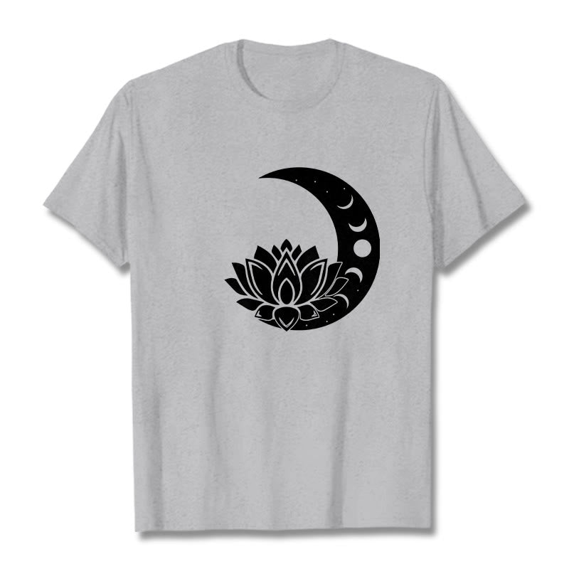 T-shirt Buddha Stones Croissant de Lune Fleur de Lotus Soleil - Gris clair - 2XL - image 19