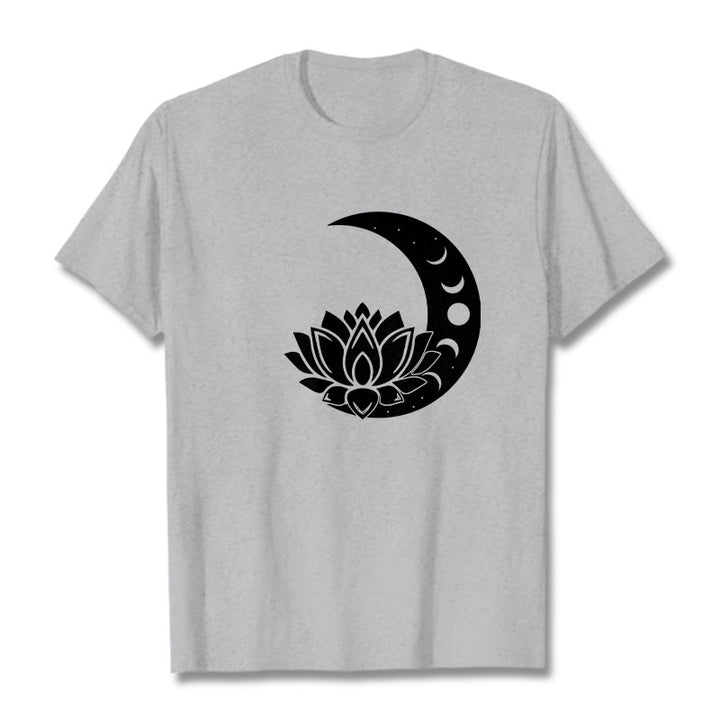 T-shirt Buddha Stones Croissant de Lune Fleur de Lotus Soleil - Gris clair - 2XL - image 19