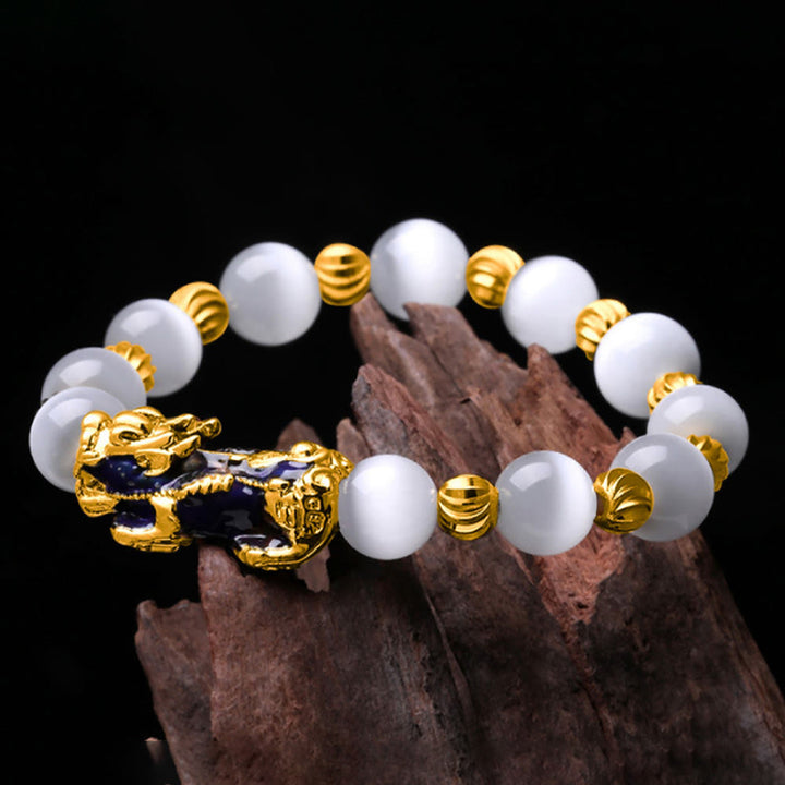Bracelet de soutien PiXiu œil de chat Buddha Stones et changement de couleur